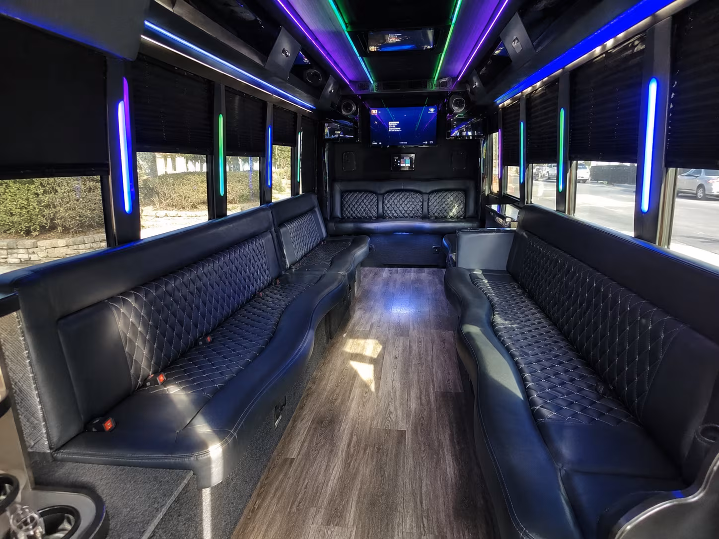 rock hill 15 passenger party bus interior