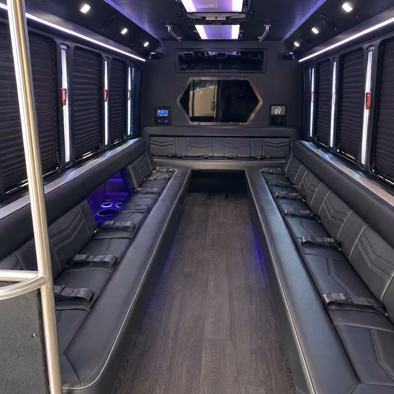 rock hill 18 passenger party bus interior