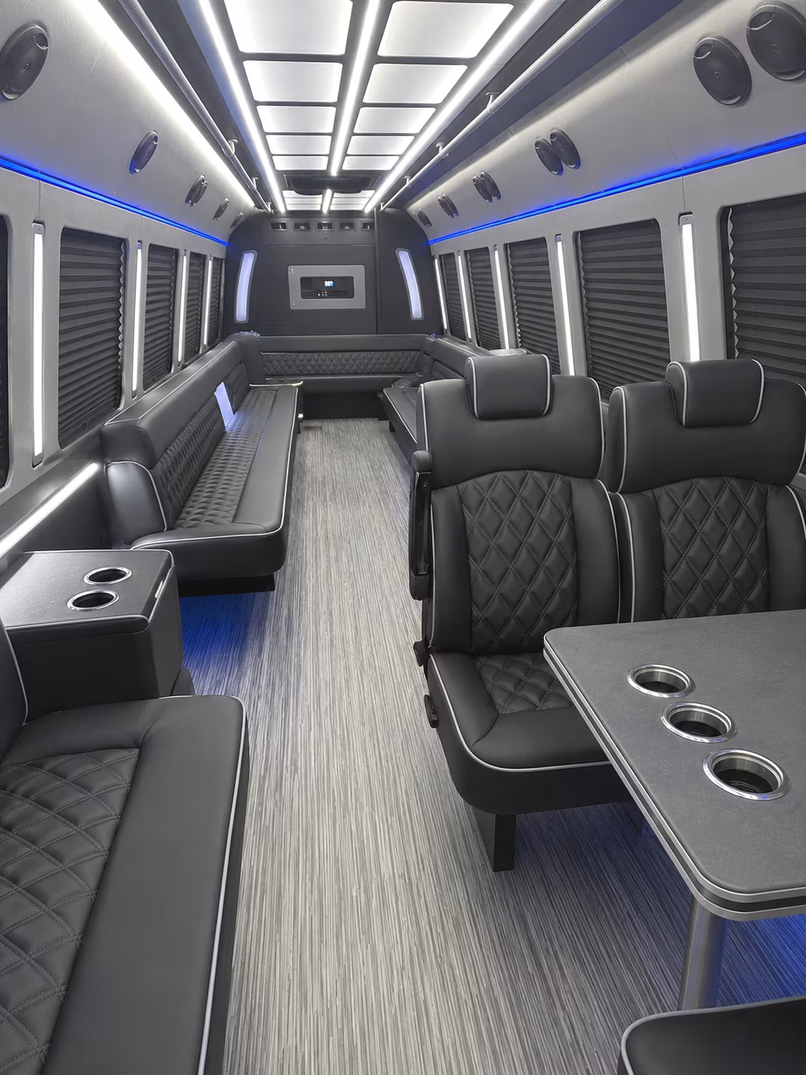 rock hill 25 passenger party bus inside