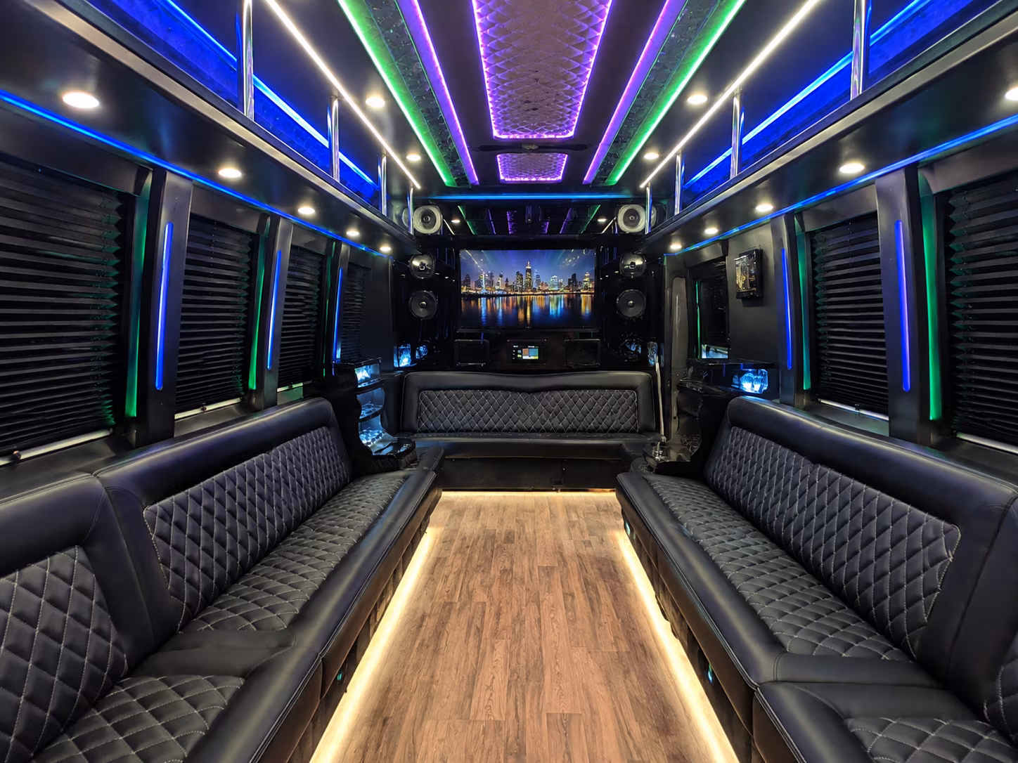 rock hill 25 passenger party bus interior