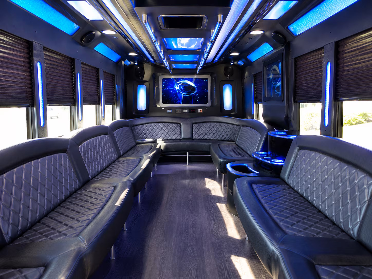 rock hill 28 passenger party bus inside