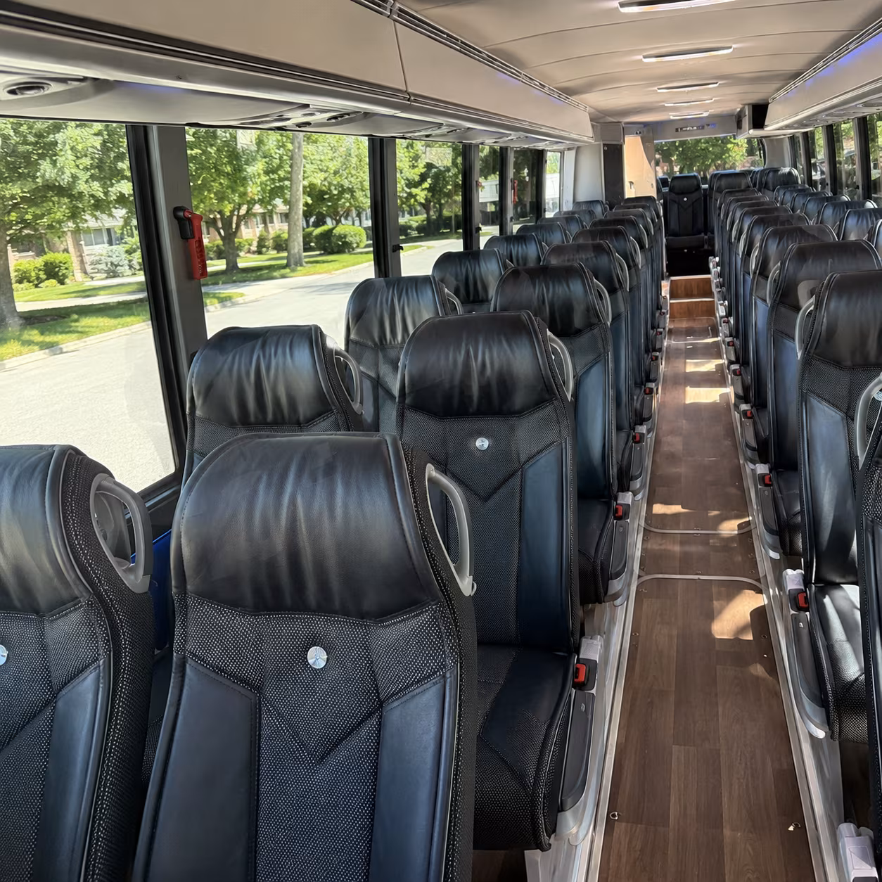 rock hill 40 passenger charter bus inside