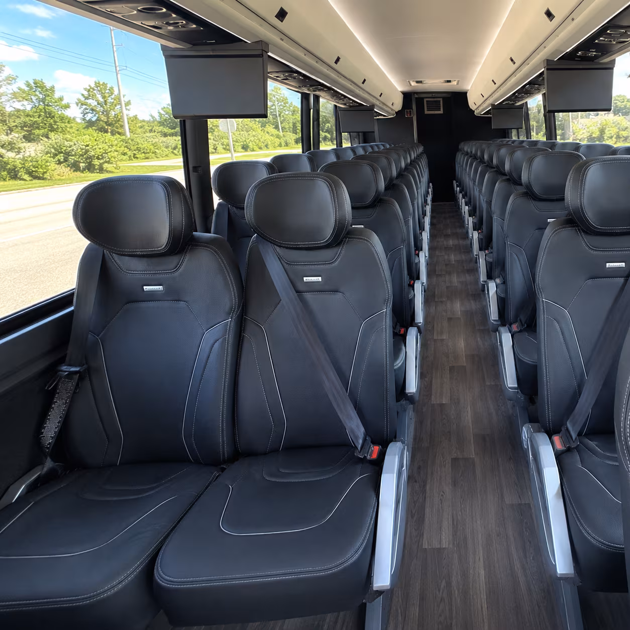 rock hill 47 passenger charter bus inside