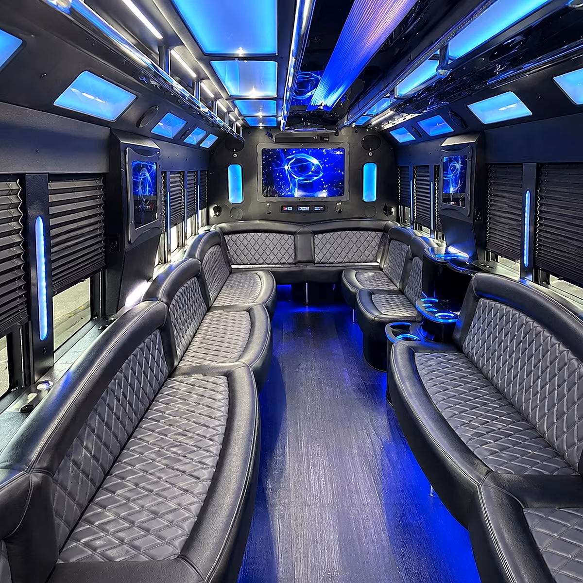 rock hill 50 passenger party bus interior